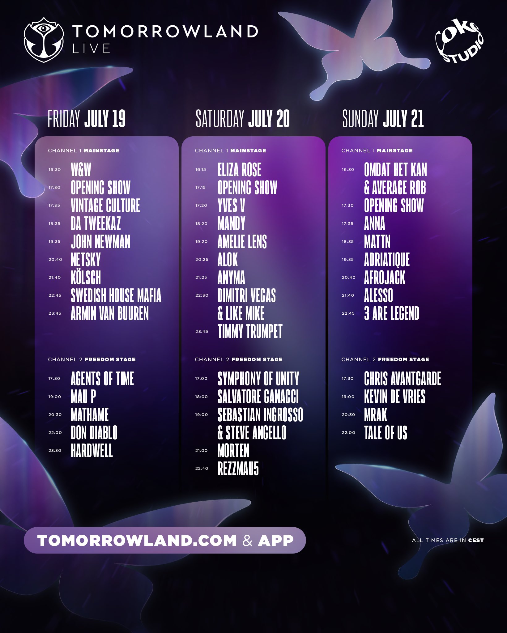 Tomorrowland 2024 Livestream Full Schedule for Weekend 1 Announced