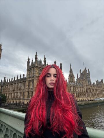 CERES standing in front of the Palace of Westminster in London, with the River Thames in the background.