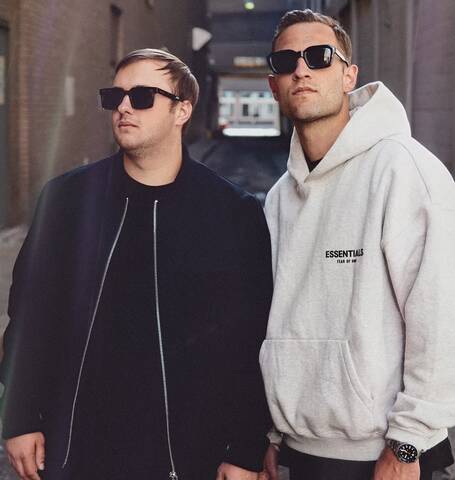 Lucky Guess, a DJ and dance-pop/house producer duo, in official promotional photo (press release)