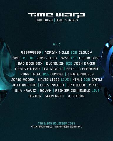 Time Warp Autumn 2025 Unveils Full Lineup for Two-Day Celebration in Mannheim