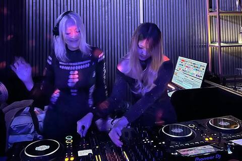 Tina Woods (AKA Tina Technotic) with her co-DJ Yukari Takehisa